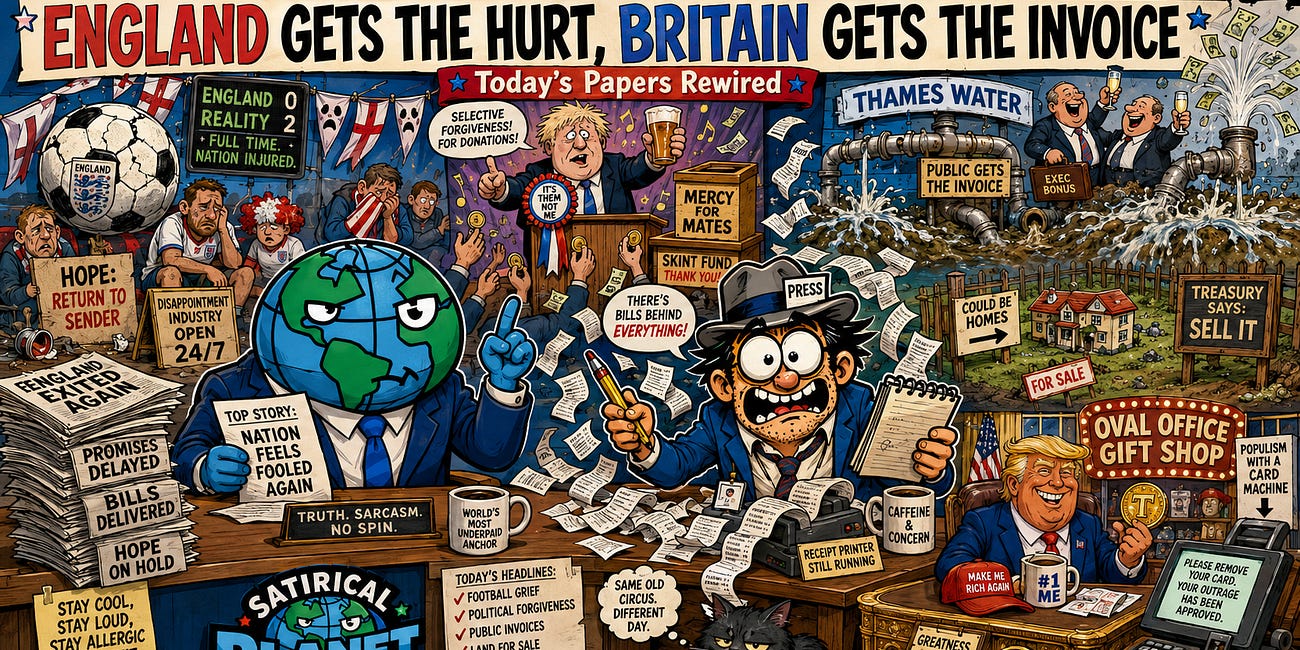 Today’s Papers Rewired #292: England Gets the Hurt, Britain Gets the Invoice