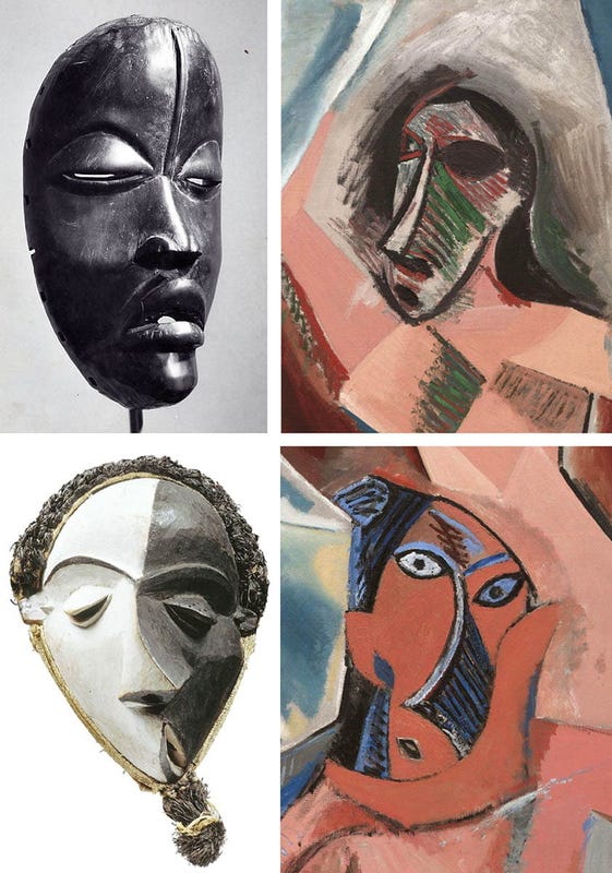 picasso paiting les demoiselles with african art