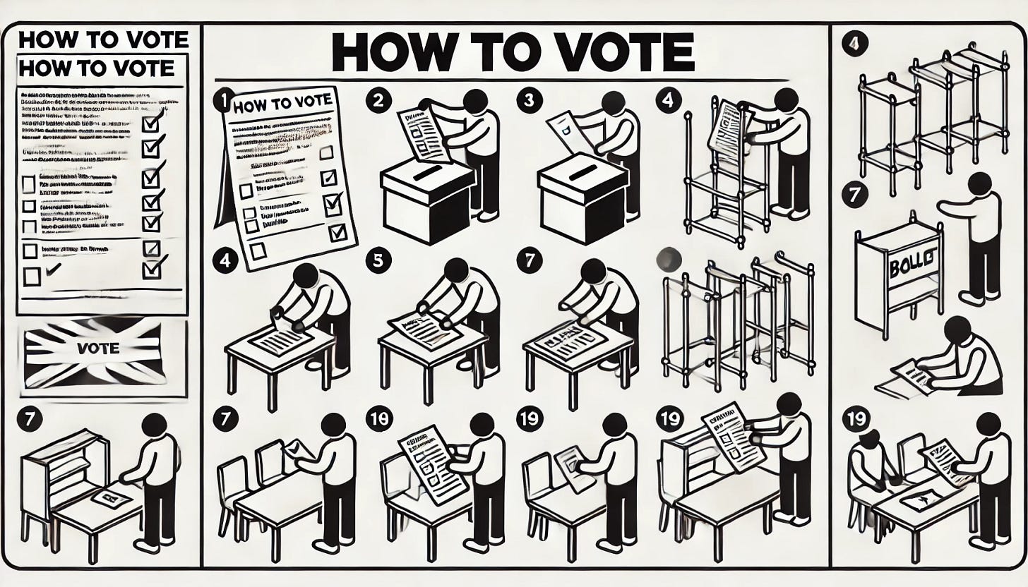 Simple Instructional Diagram for How to Vote