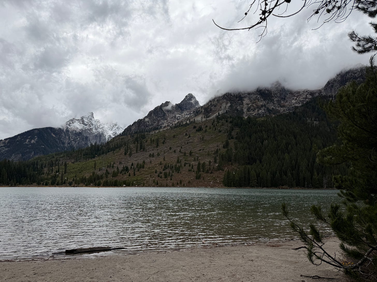 The Grand Tetons and lake