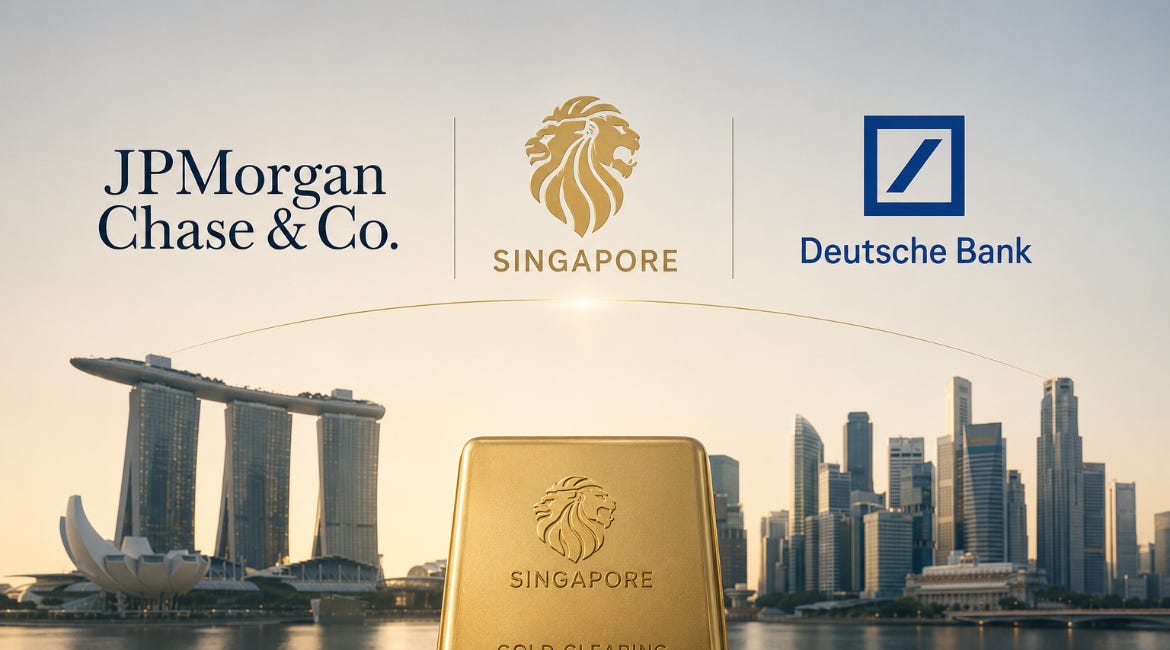 Singapore Builds Gold-Clearing Hub With JPMorgan, Deutsche Bank