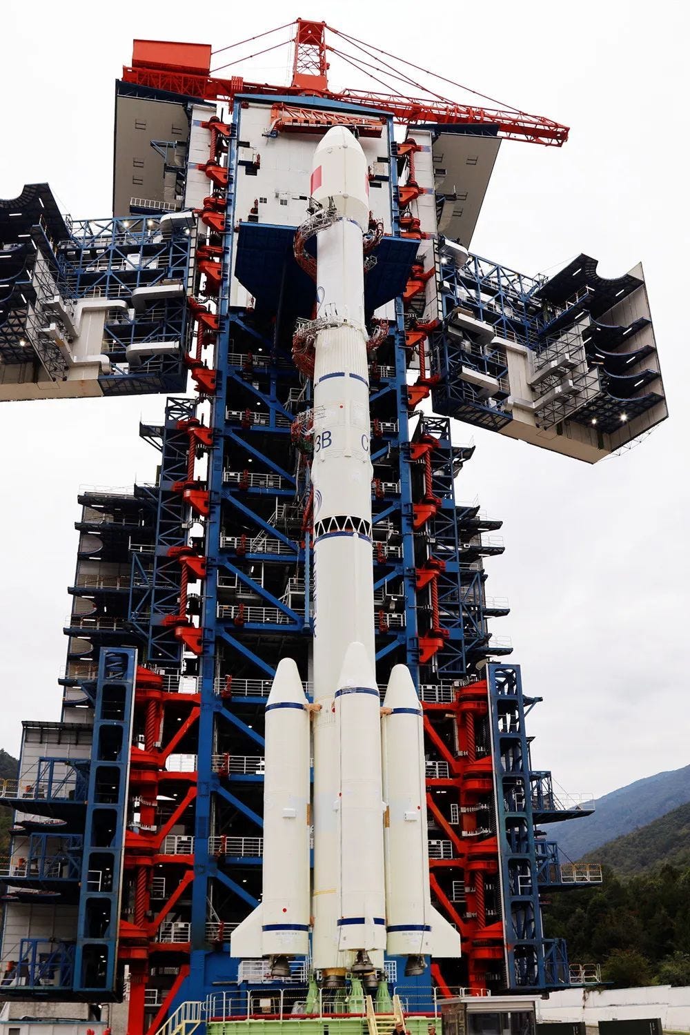 The Long March 3B/E Y103 launch vehicle at Launch Complex 3 ahead of launch on December 3rd.