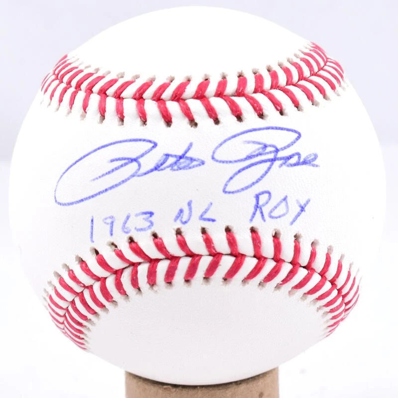 Pete Rose Autographed OML Baseball w/ 1963 NL ROY - Beckett W Hologram - Image 1 of 4