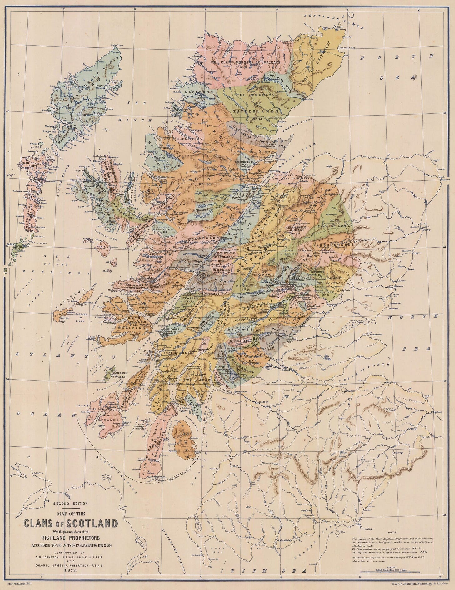 Mapa de los clanes de Escocia (1873) Mapa de los clanes de Escocia (1873)