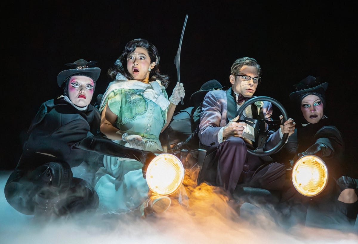 Larkin Reilly, Stephanie Hsu as Janet, Andrew Durand as Brad and Anania in The Rocky Horror Show. Larkin Reilly, Stephanie Hsu as Janet, Andrew Durand as Brad and Anania in The Rocky Horror Show.