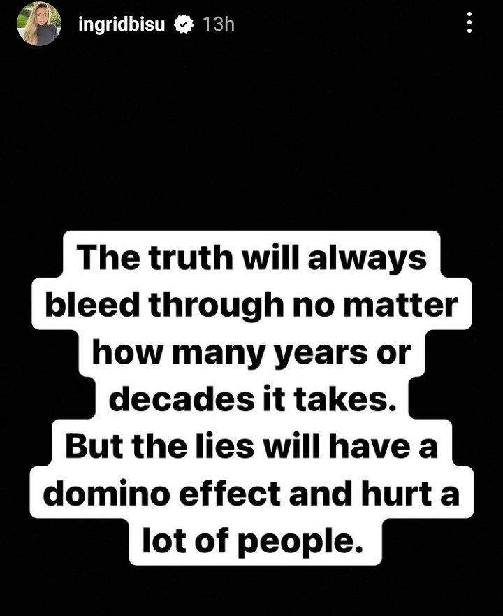 "Lies are an ugly fucking thing." "The truth will always bleed through no matter how many years or decades it takes. But the lies will have a domino effect and hurt a lot of people."