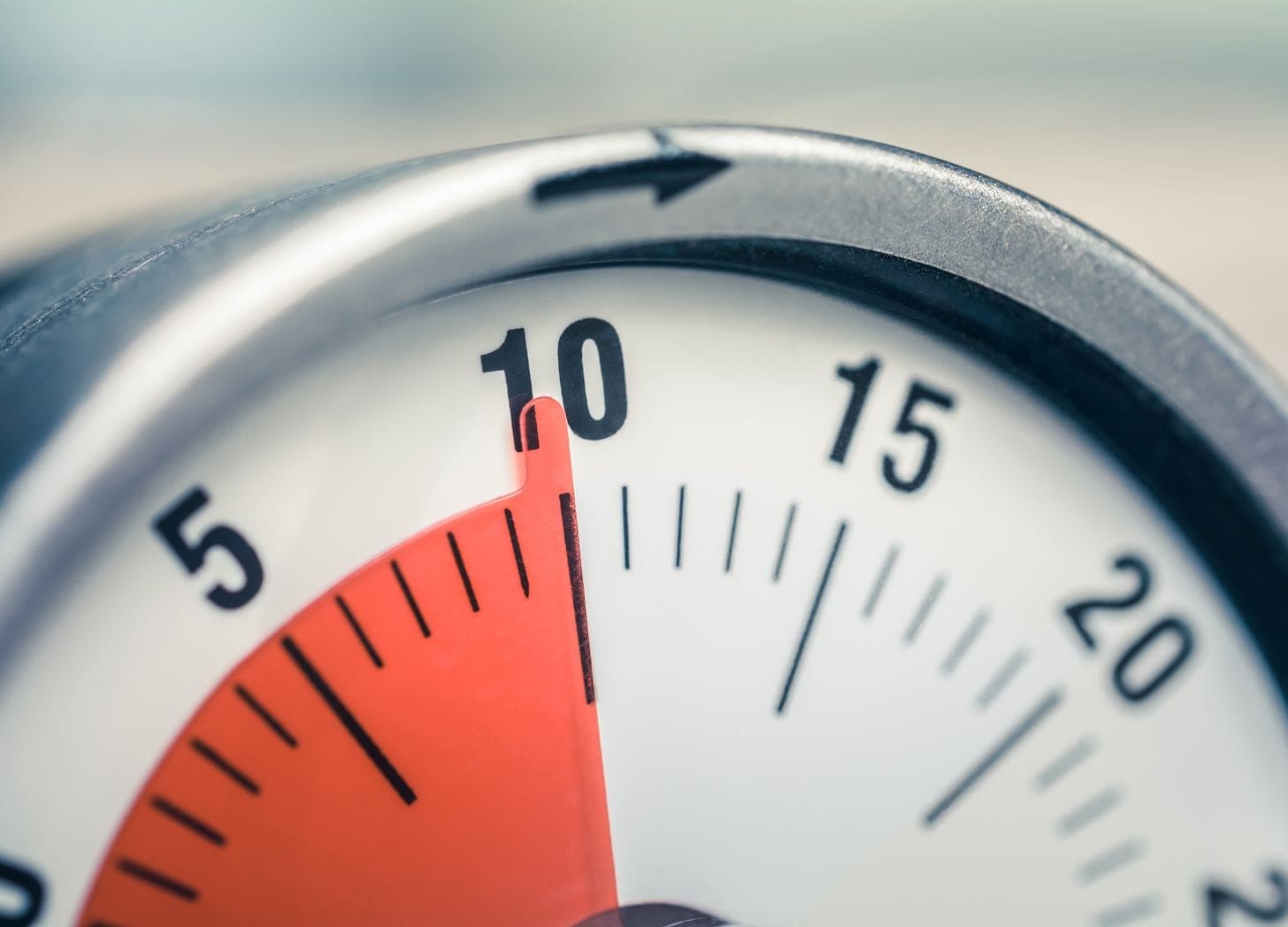 Timer set to ten minutes representing a quick audit workflow for improving direct bookings.