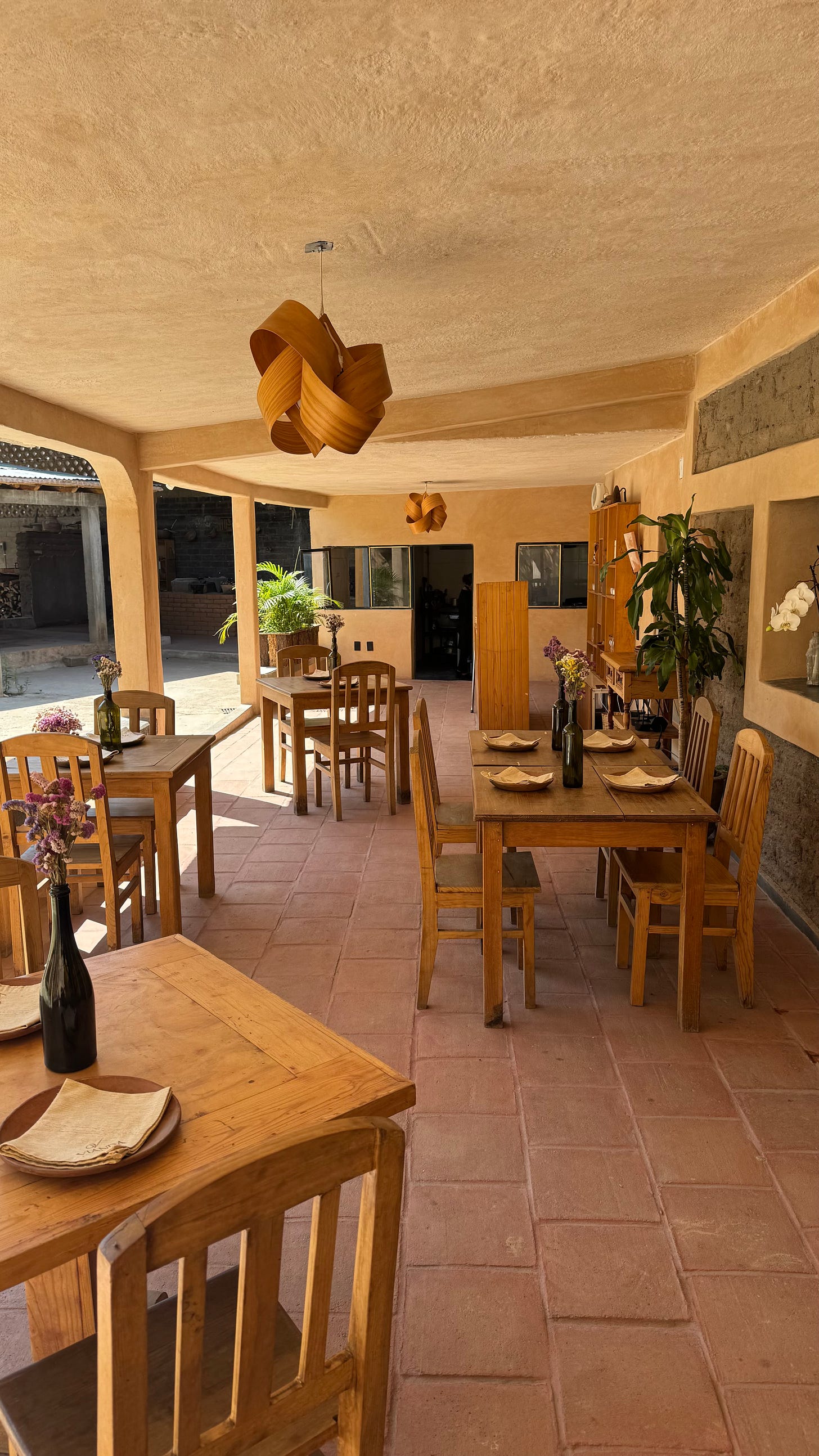 An outdoor dining room in Oaxaca.