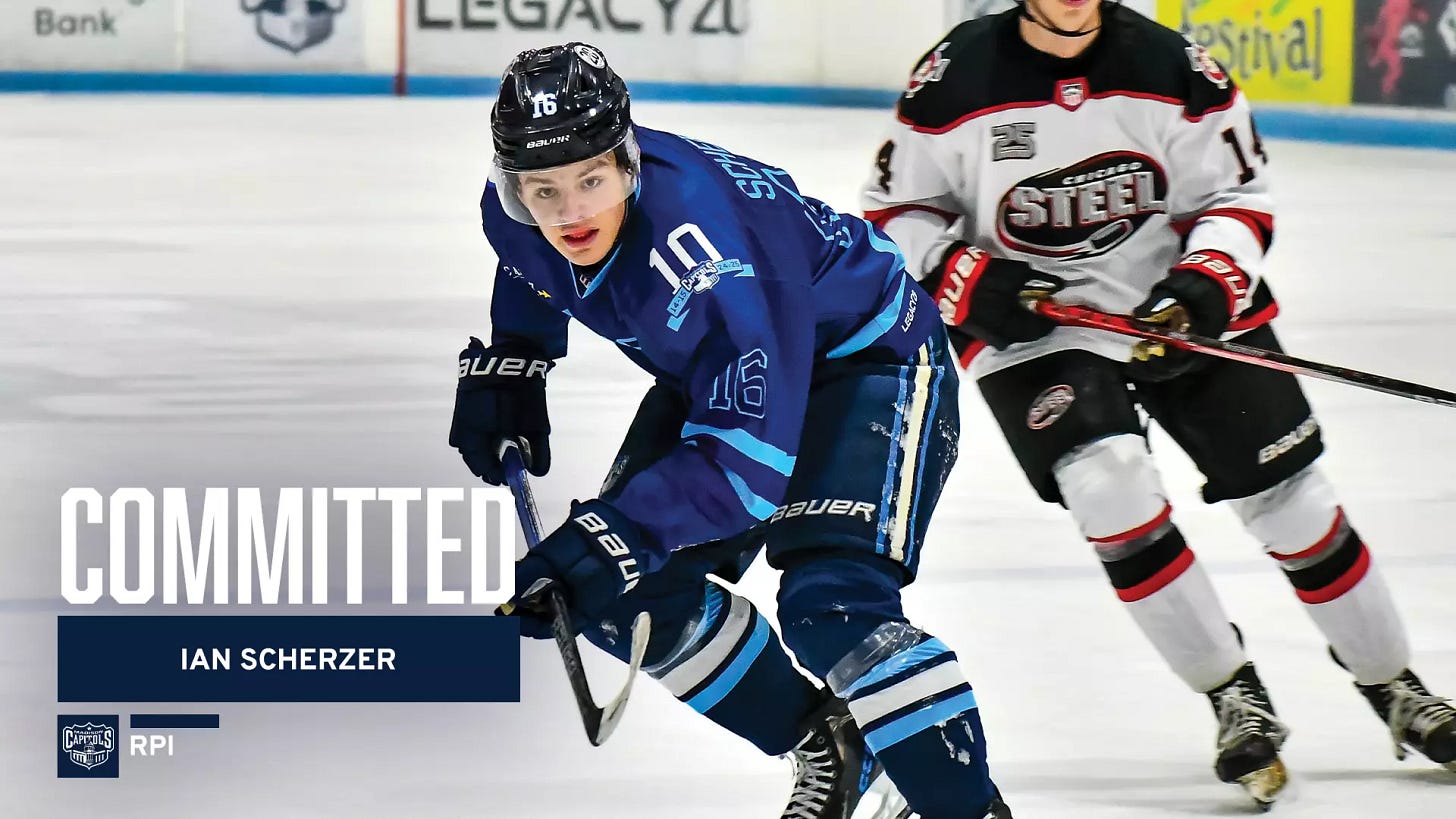 Ian Scherzer Commits to RPI - Madison Capitols