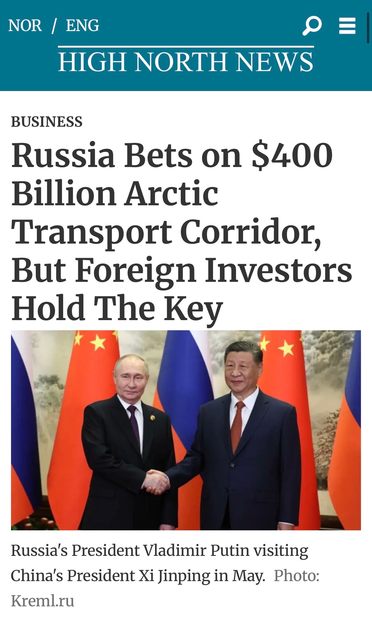 My two cents on Russia’s $400 billion Arctic Transport Corridor with China’s involvement