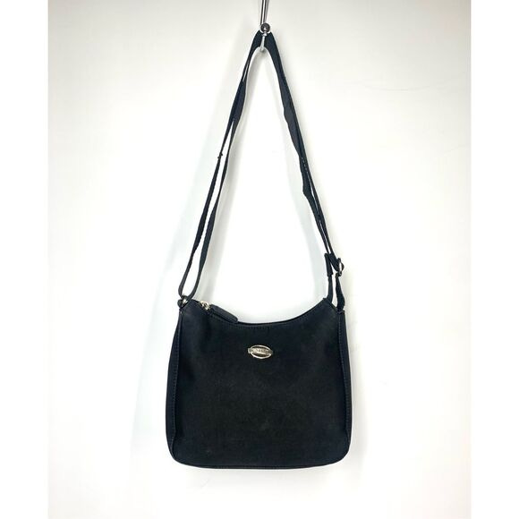 Vintage Esprit Black Nylon Crossbody Bag and Zip Around Wallet 1990s Retro - Picture 4 of 8
