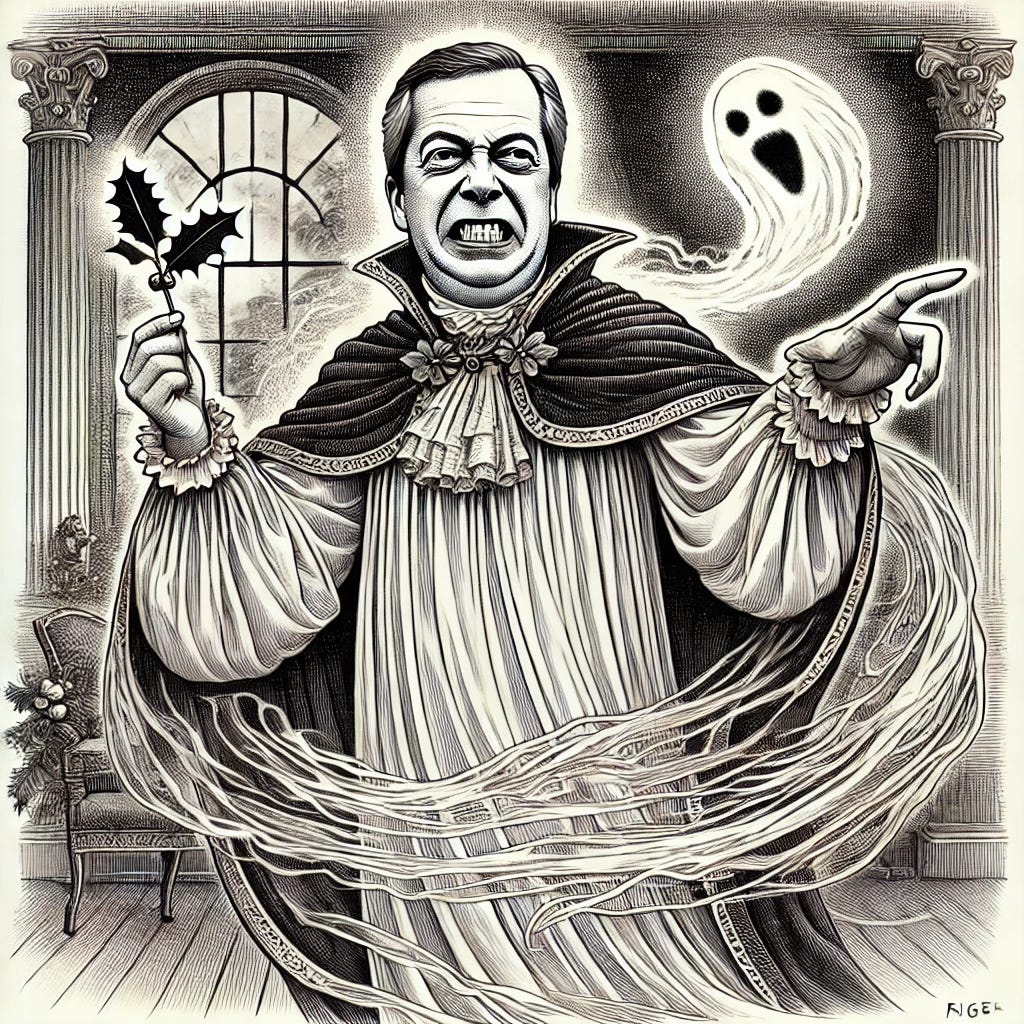 The spirit roused itself angrily then pointed an accusing finger at Cyrus Sage