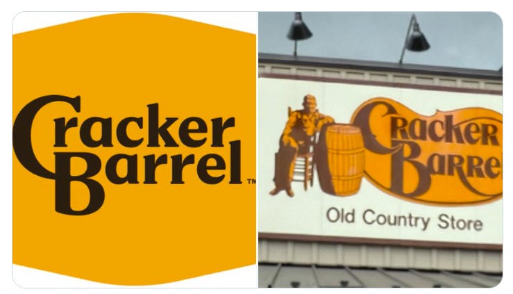 Cracker Barrel Gets Spit Roasted After Releasing New Soulless Corporate Logo