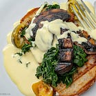 Mushroom, Green Tomato and Spinach Florentine