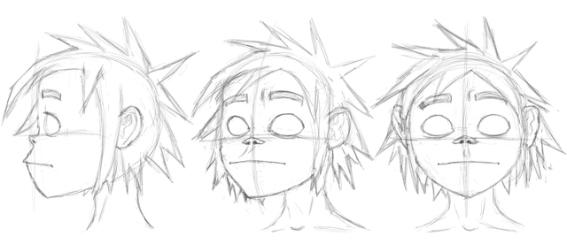 r/gorillaz - Tried to do a few sketches of 2D from different angles while keeping everything as consistent as possible. Saying it was difficult is probably an understatement lol