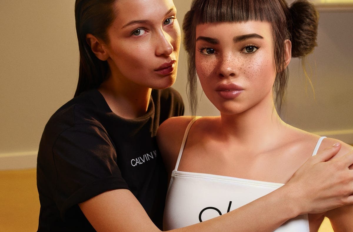 Bella Hadid Makes Out with Lil Miquela in Calvin Klein Campaign