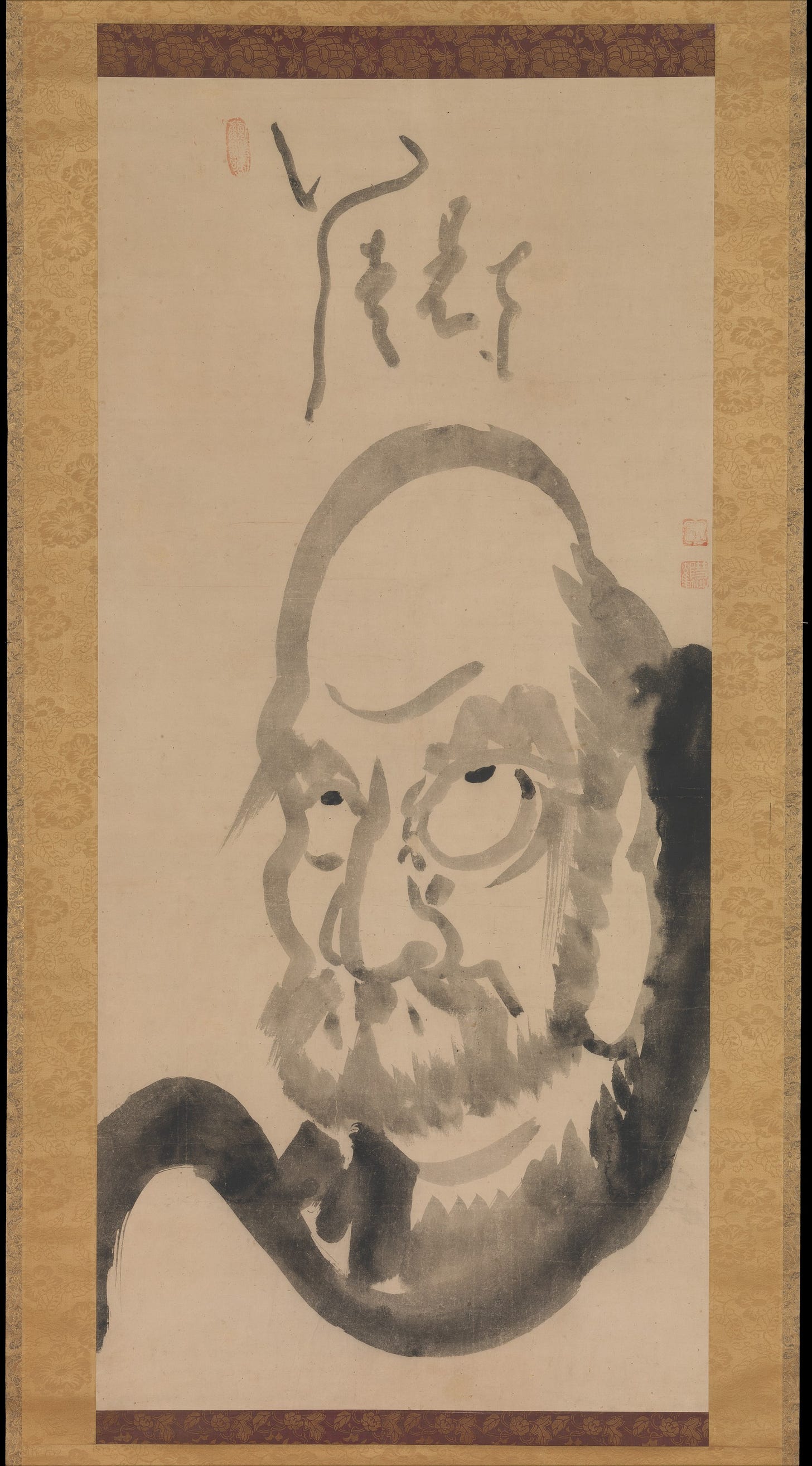 Hakuin Ekaku 白隠慧鶴 - Portrait of Bodhidharma - Japan - Edo period  (1615–1868) - The Metropolitan Museum of Art