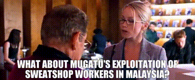 YARN | What about Mugatu&amp;#39;s exploitation of sweatshop workers in Malaysia? |  Zoolander | Video gifs by quotes | 7012d7cd | 紗
