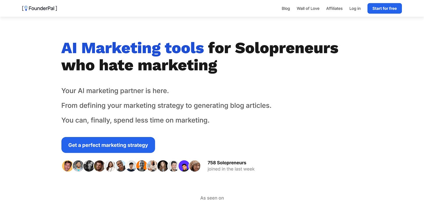 FounderPal — AI Marketing Tools for Solopreneurs Who Hate Marketing