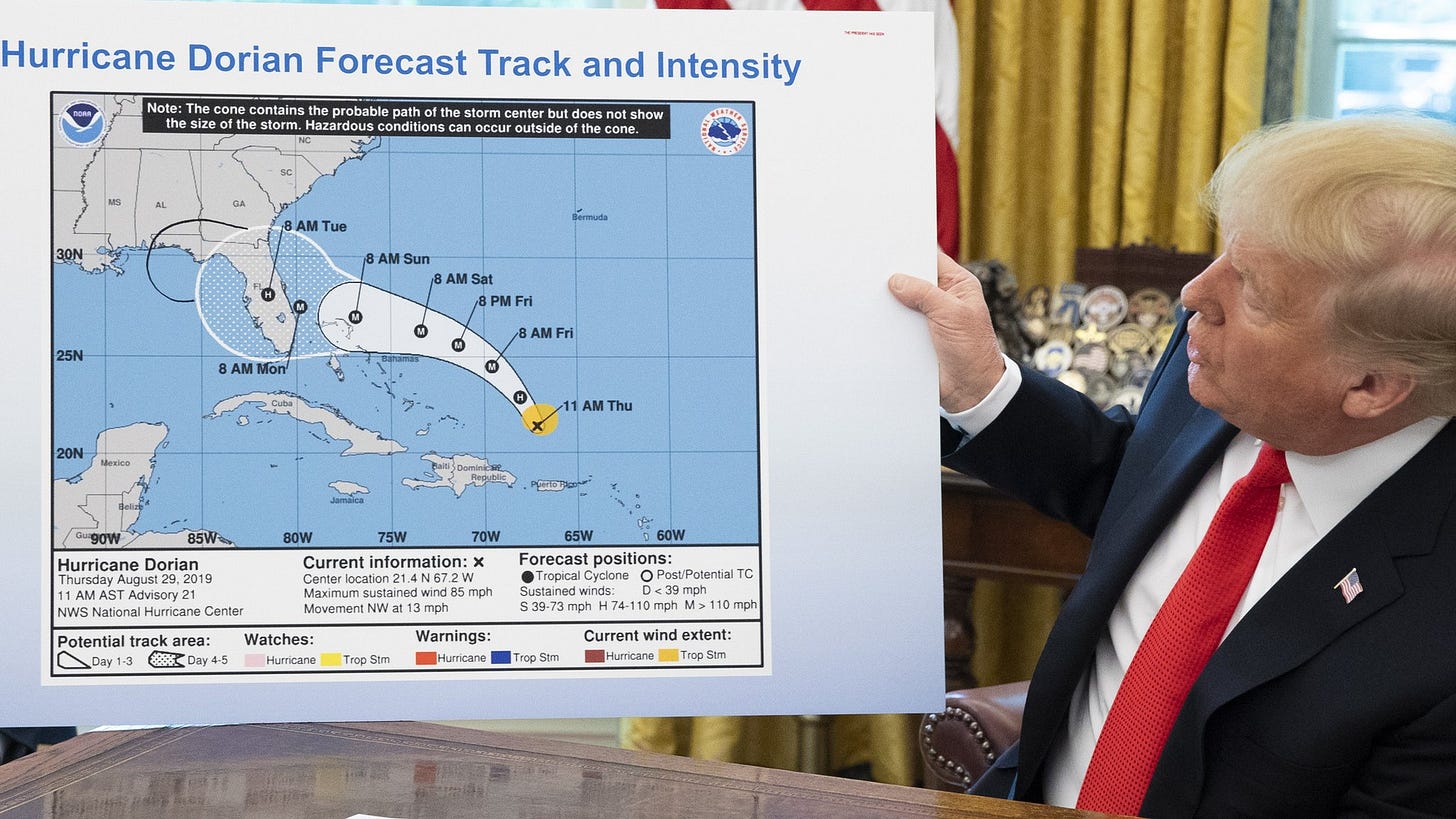 Hurricane Dorian: Trump map mysteriously loops in Alabama