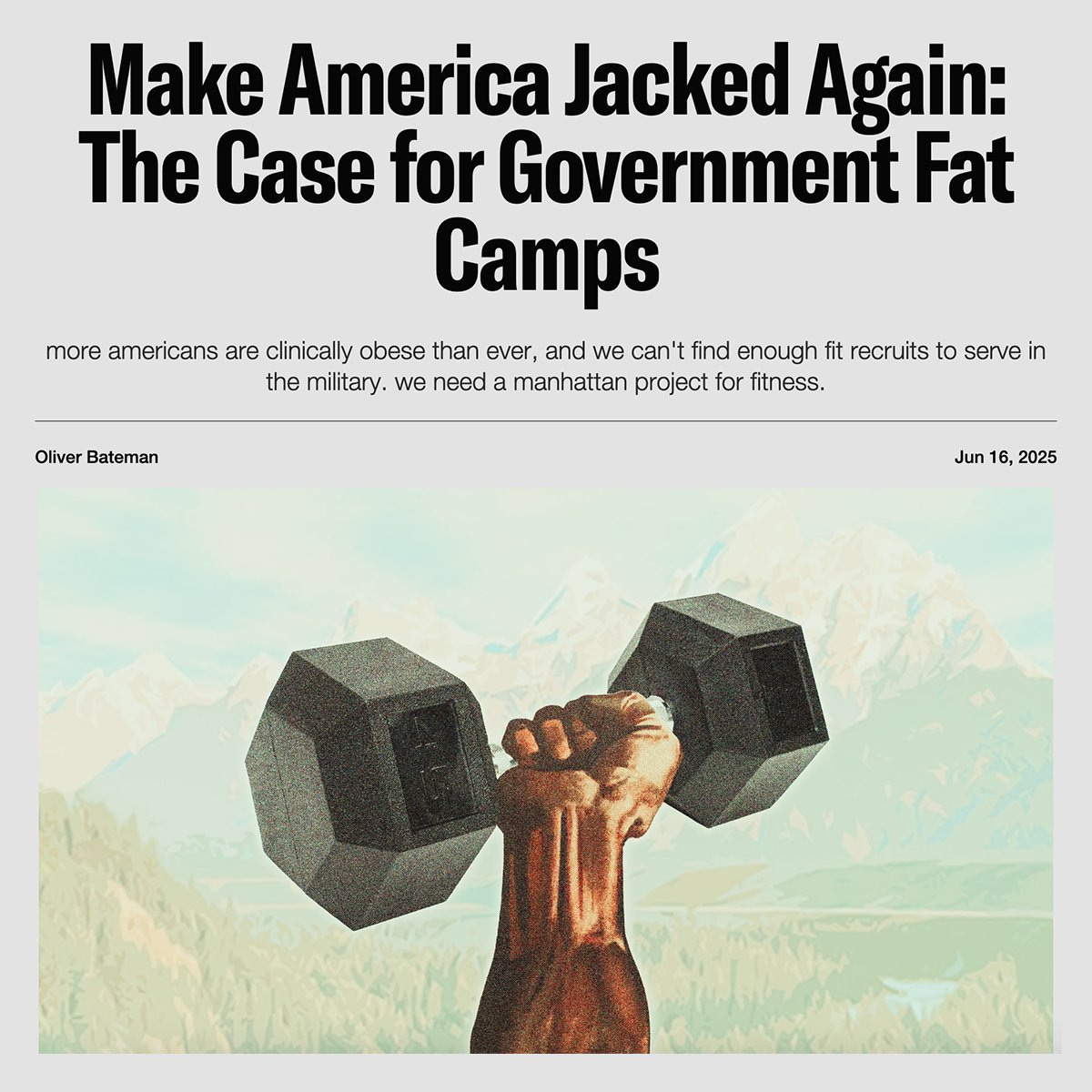 Pirate Wires on X: "NEW IN PIRATE WIRES: On creating a Civilian Fitness  Corps Obesity costs us more than all cancer treatments combined, and 1 in 4  military recruits are rejected for