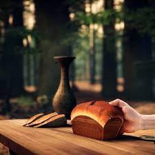 old man reaching for a loaf of bread in a forest, | Midjourney | OpenArt