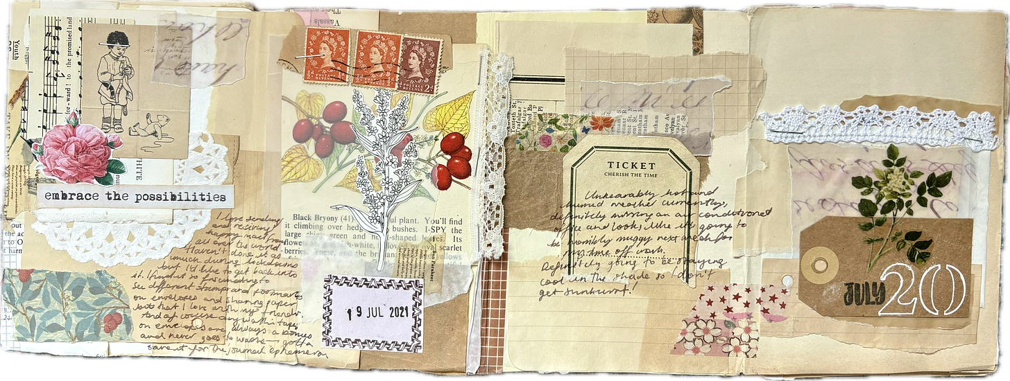 Junk journal pages