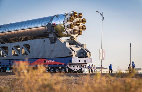 Various images of the Zhuque-3 first-stage booster test article.