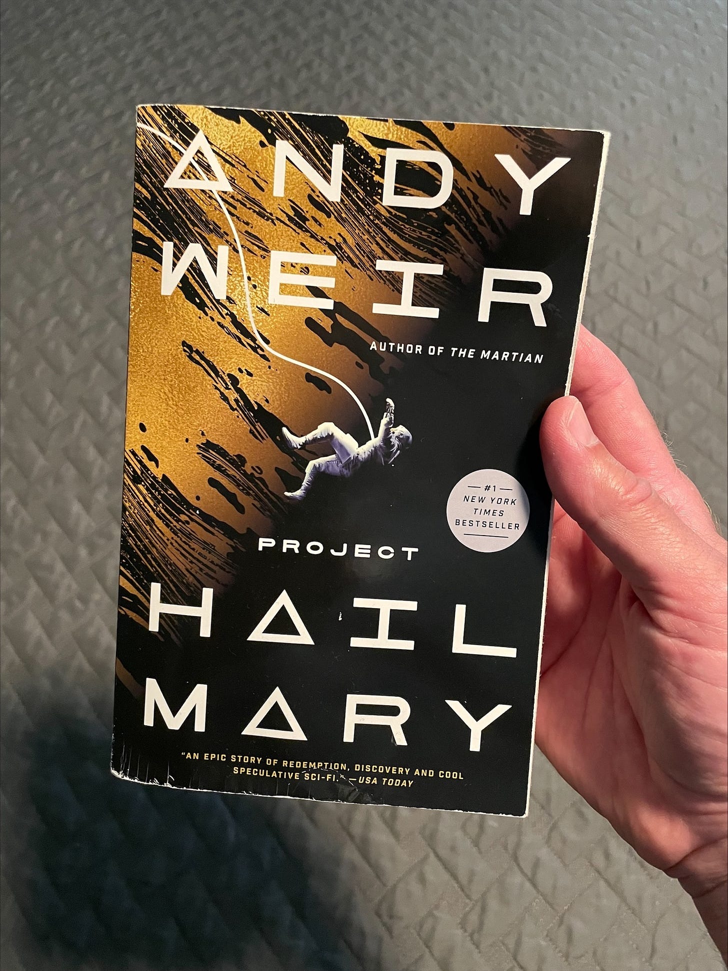 The cover of Dr. Dave's copy of Project Hail Mary