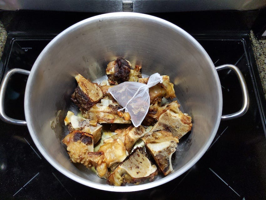 browned beef pho bones and seasoning satchel browned beef pho bones and seasoning satchel