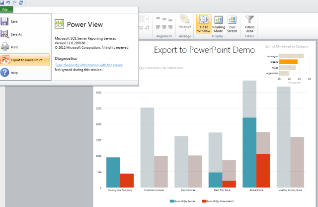 Export Power View reports to PowerPoint 2010 SQL Server 2012 Export Power View reports to PowerPoint 2010 SQL Server 2012