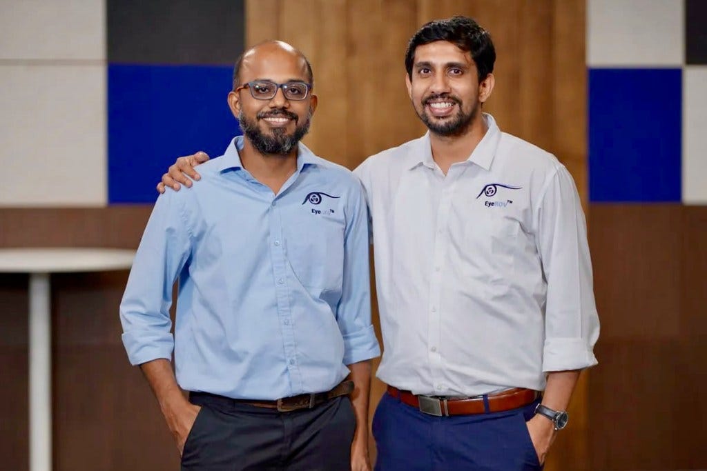 EyeROV Founders (L-R) Kannappa Palaniappan P (CTO) and Johns T. Mathai (CEO).
