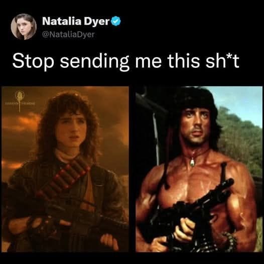Može biti slika sljedećeg: tekst "Natalia Dyer Stop sending me this sh*t"
