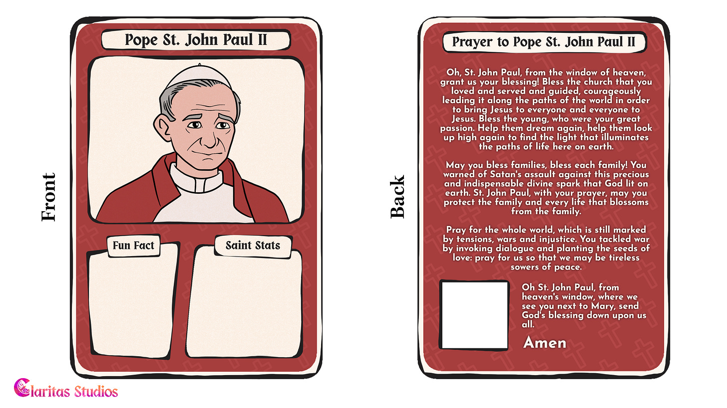 Pope St John Paul II prayer card