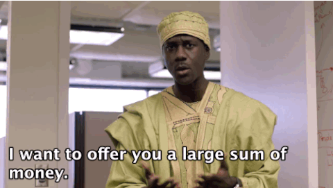 Man in a native attire sayin 'I want to offer you a large sum of money'