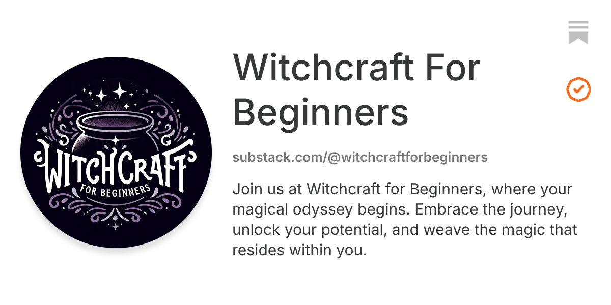 Witchcraft For Beginners | Substack