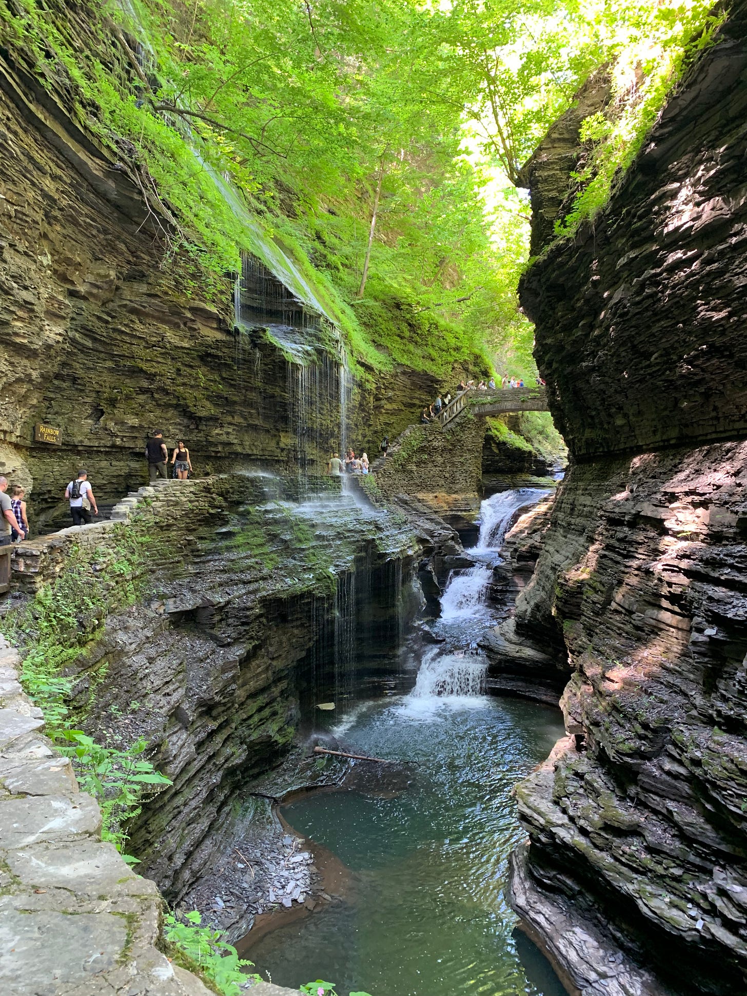 Rainbow Falls at Watkins Glen State Park, in Watkins Glen, N.Y.,