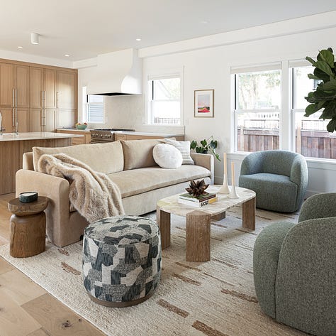 walnut kitchen, modern kitchen, modern nursery, neutral nursery, zebra stuffy, neutral living room, textured blanket, cozy living room, living room design