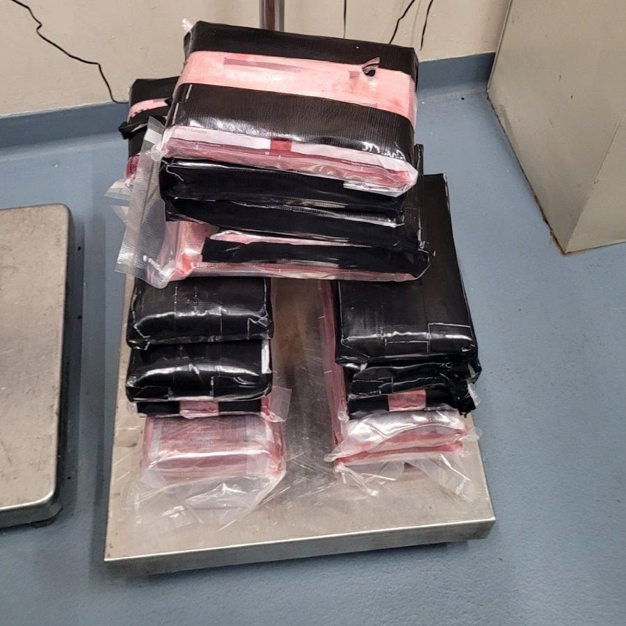 Border Patrol Agents discovered a 55-pound load of cocaine aboard the truck worth 1.7 million dollars.