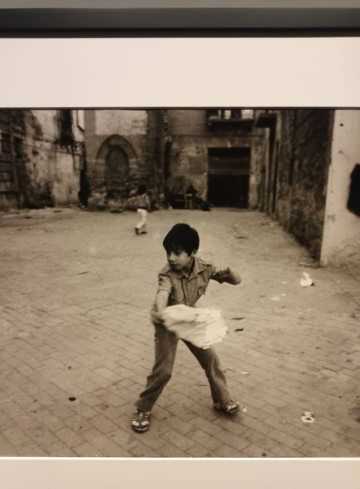 May be a black-and-white image of 1 person and child