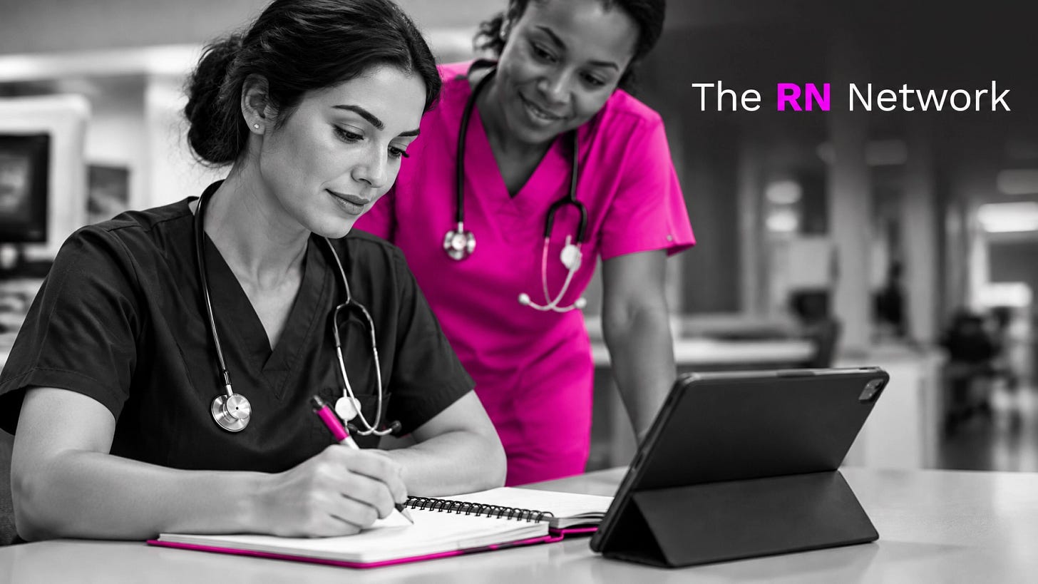 Nurse documenting precepting accomplishments while receiving guidance from an experienced mentor Nurse documenting precepting accomplishments while receiving guidance from an experienced mentor