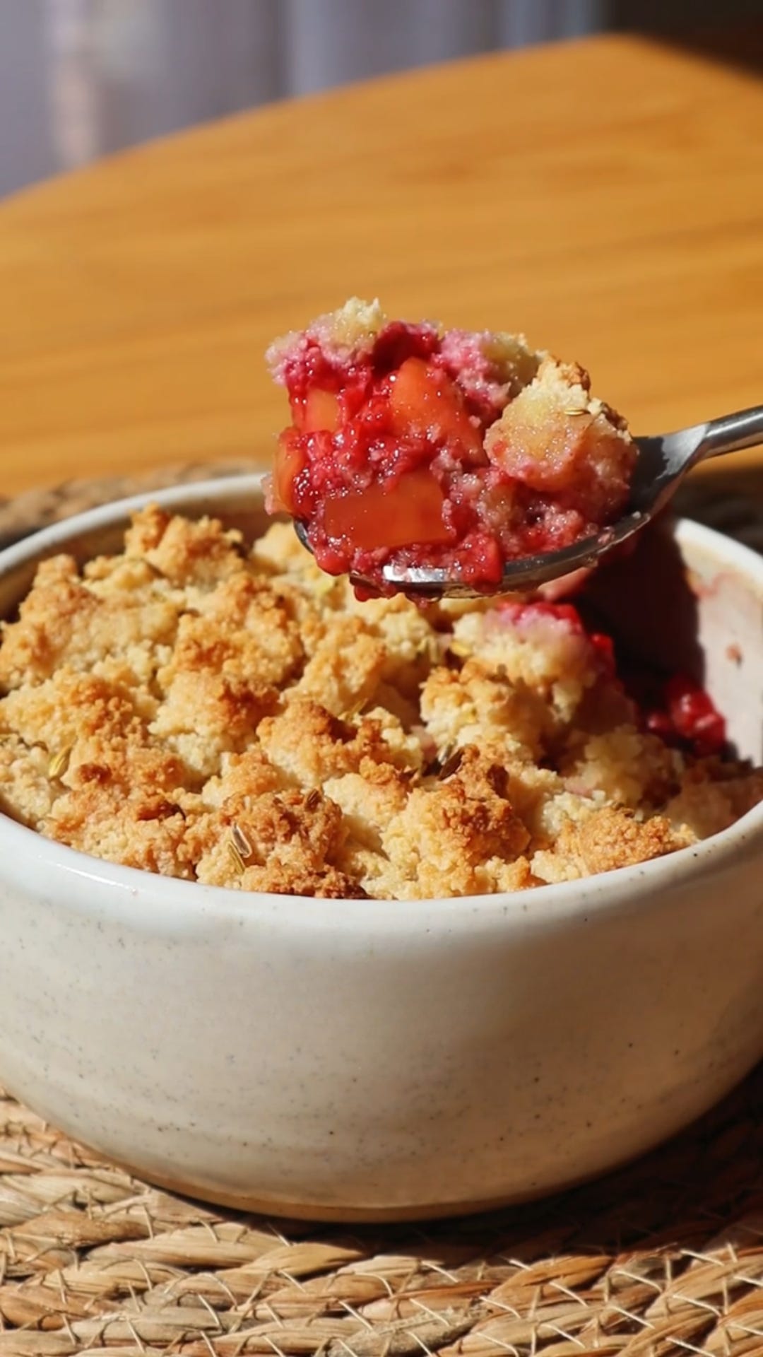 Apple & Raspberry Crumble - Holist Hub