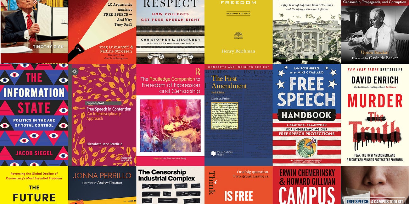 24 new or forthcoming books on free speech