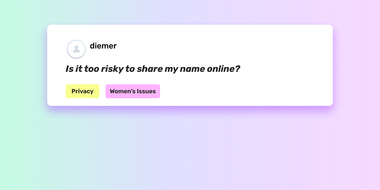 Is it too risky to share my name online?