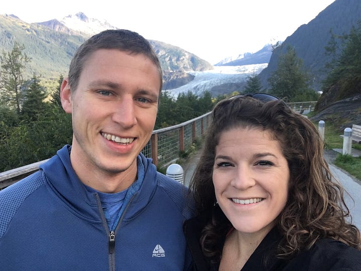 These pictures are of Cruise Director Jess and her husband and grandmother at the Mendenhall Glacier Visitor Center. 