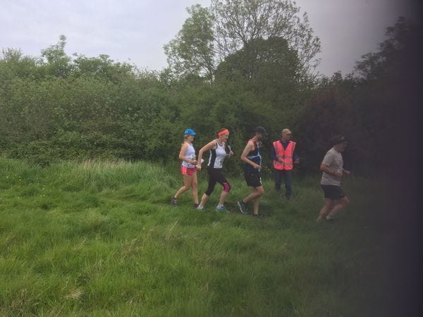 Louise starting Stage 14, comfortably tucking behind the rest of the field.
