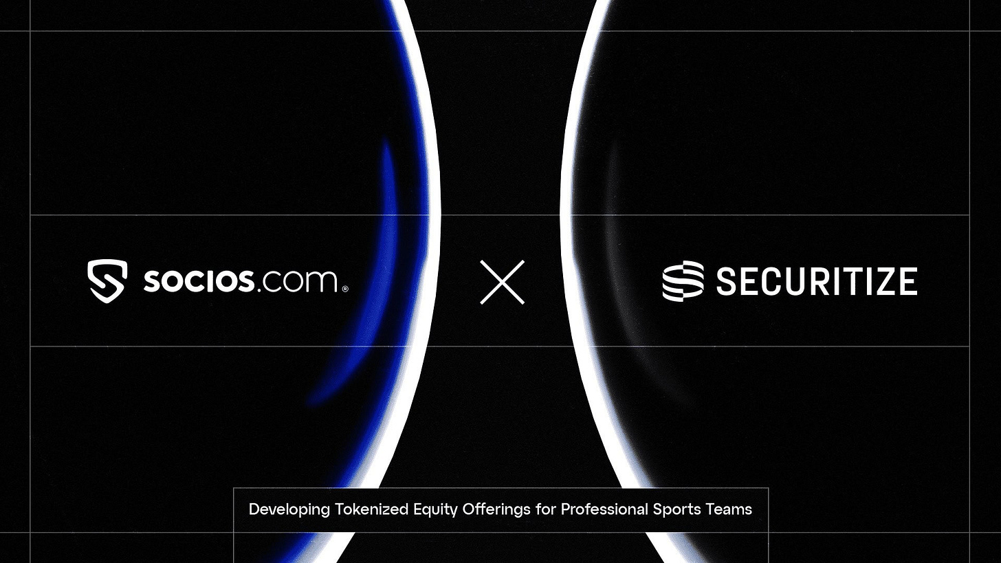 Securitize and Socios.com Partner to Develop Tokenized Equity Offerings for Professional  Sports Teams - Socios.com