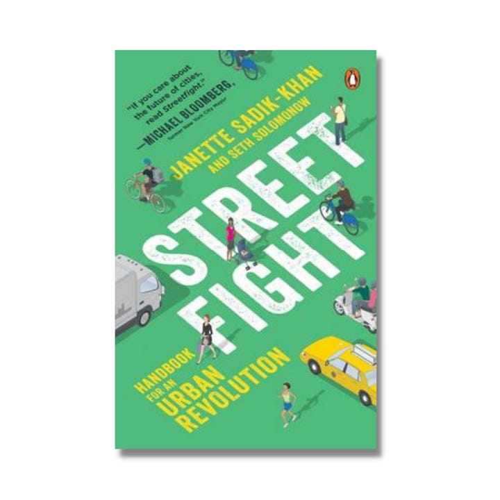 The covers for 'Invisible Women', 'Ministry for the Future', Streetfight', and 'A Matter of Fact' which are all covers that use sans-serif type on a single colour background.