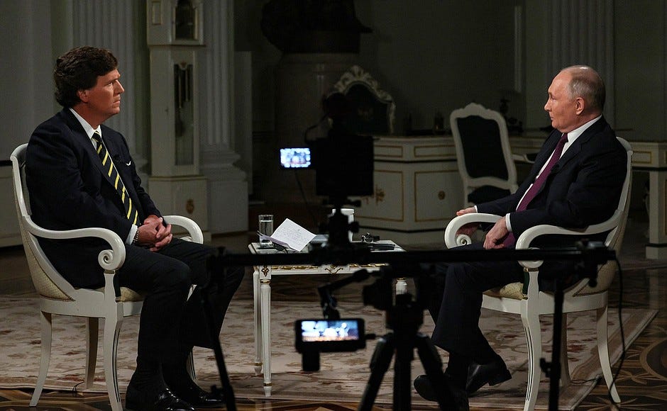 Interview to Tucker Carlson.