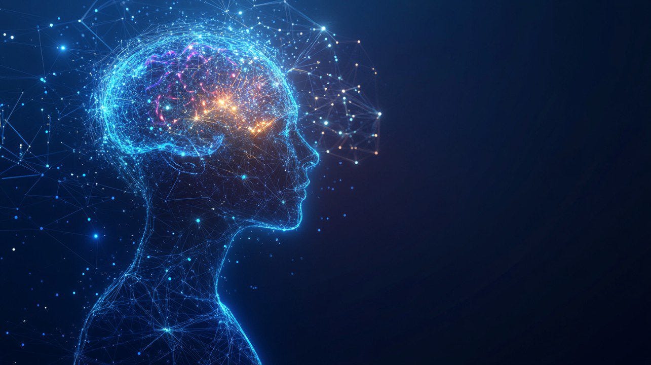 Digital illustration of a glowing human head and brain made of interconnected neural lines, representing how AI forms a mental map to interpret human intent during the vibecoding process. Digital illustration of a glowing human head and brain made of interconnected neural lines, representing how AI forms a mental map to interpret human intent during the vibecoding process.